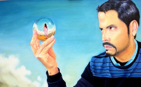 Obra: Autoretrato, óleo sobre tela 120 x 85 cm